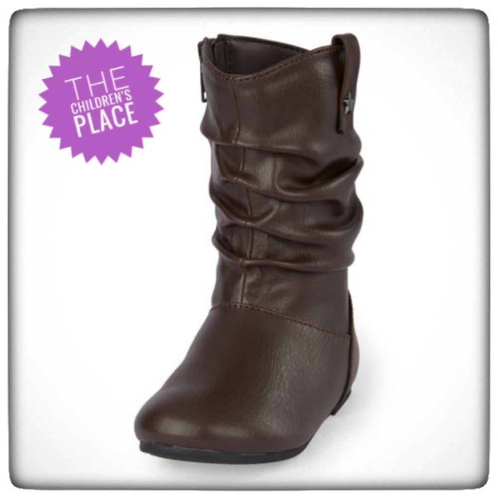 The Childrens Place Brown Slouch Flat Boot- 4T